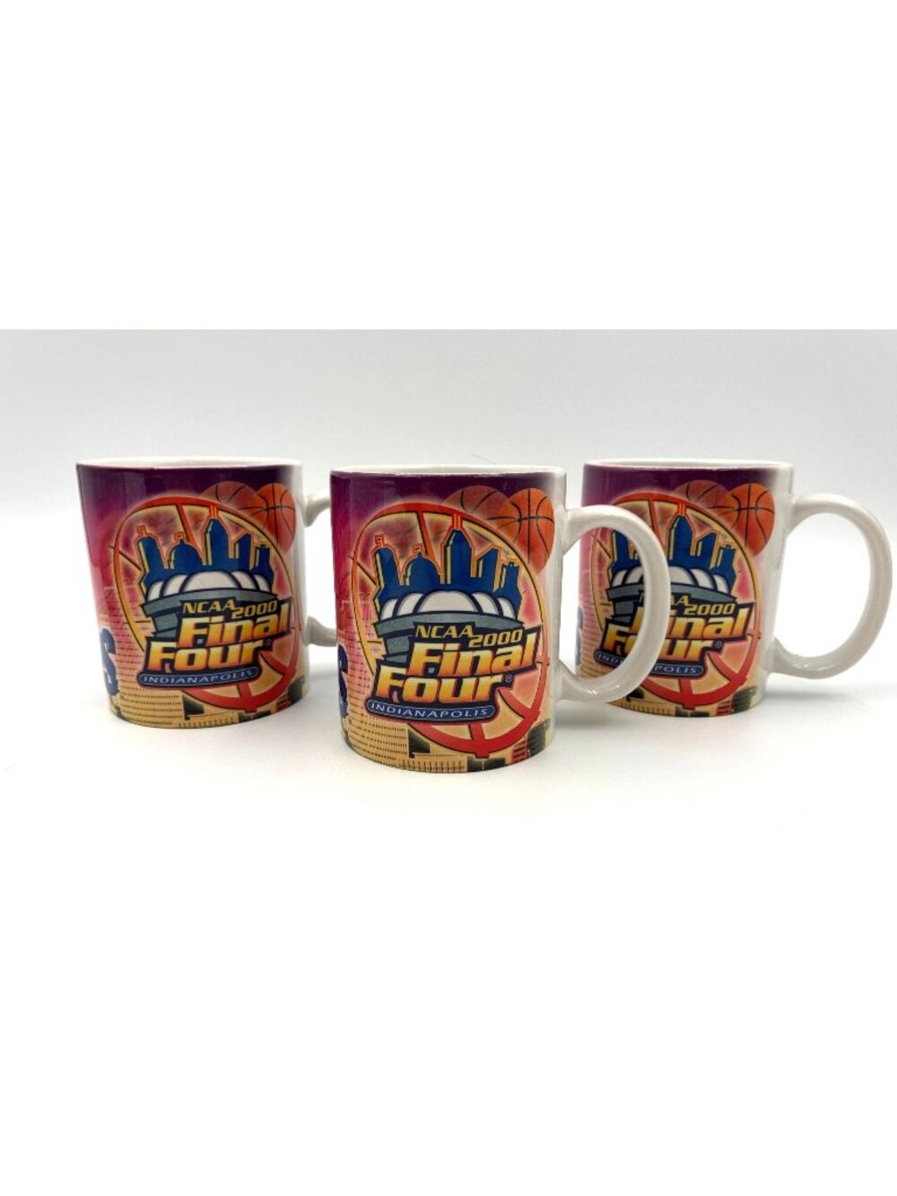 NCAA 2000 Final Four March Madness Mugs Set 3 Michigan N Carolina Florida Wiscon